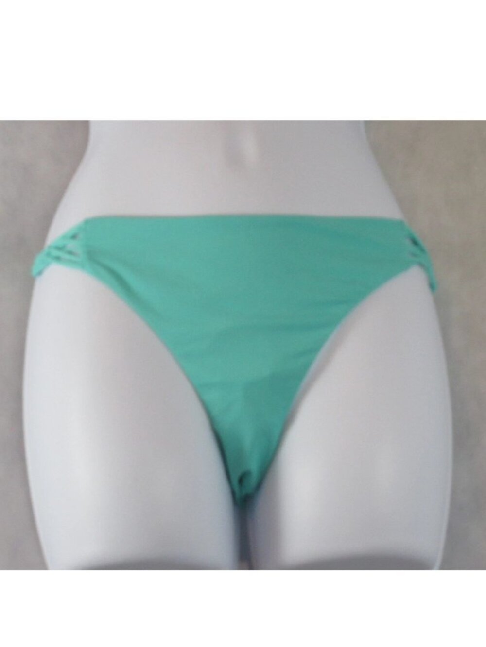 O'Neill Juniors' Solid Ruched Strappy Bikini Bottom Swimsuit, Aqua Teal, Large